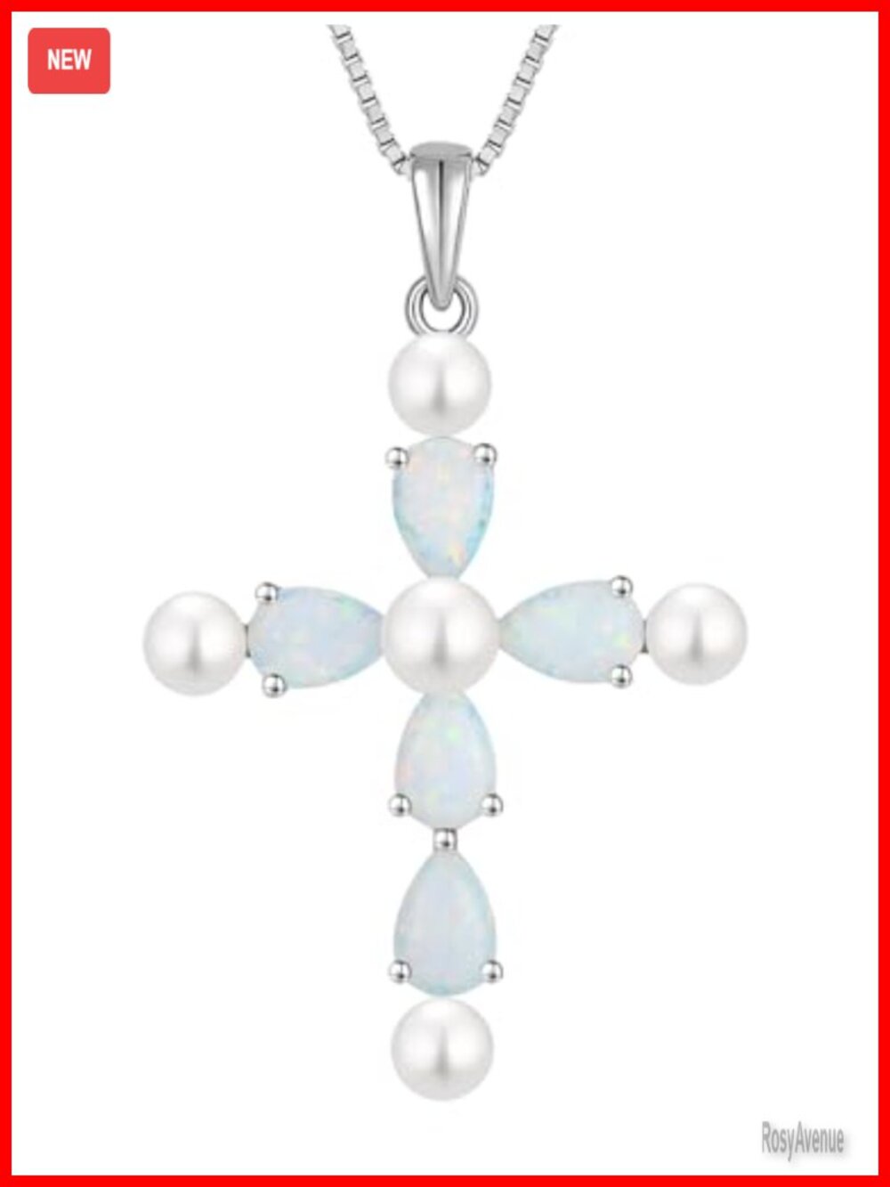 925 Sterling Silver Cross Necklace Freshwater Pearl Pendant Women